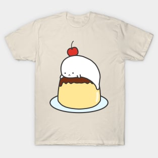 Seal on Pudding Kawaii Cute Anime Seal Animal Cherry Japanese Harajuku T-Shirt